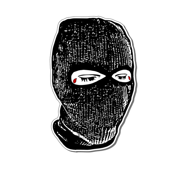 Ski Mask | Goth Criminal Crying Blood | Vinyl Sticker – blnx2dead