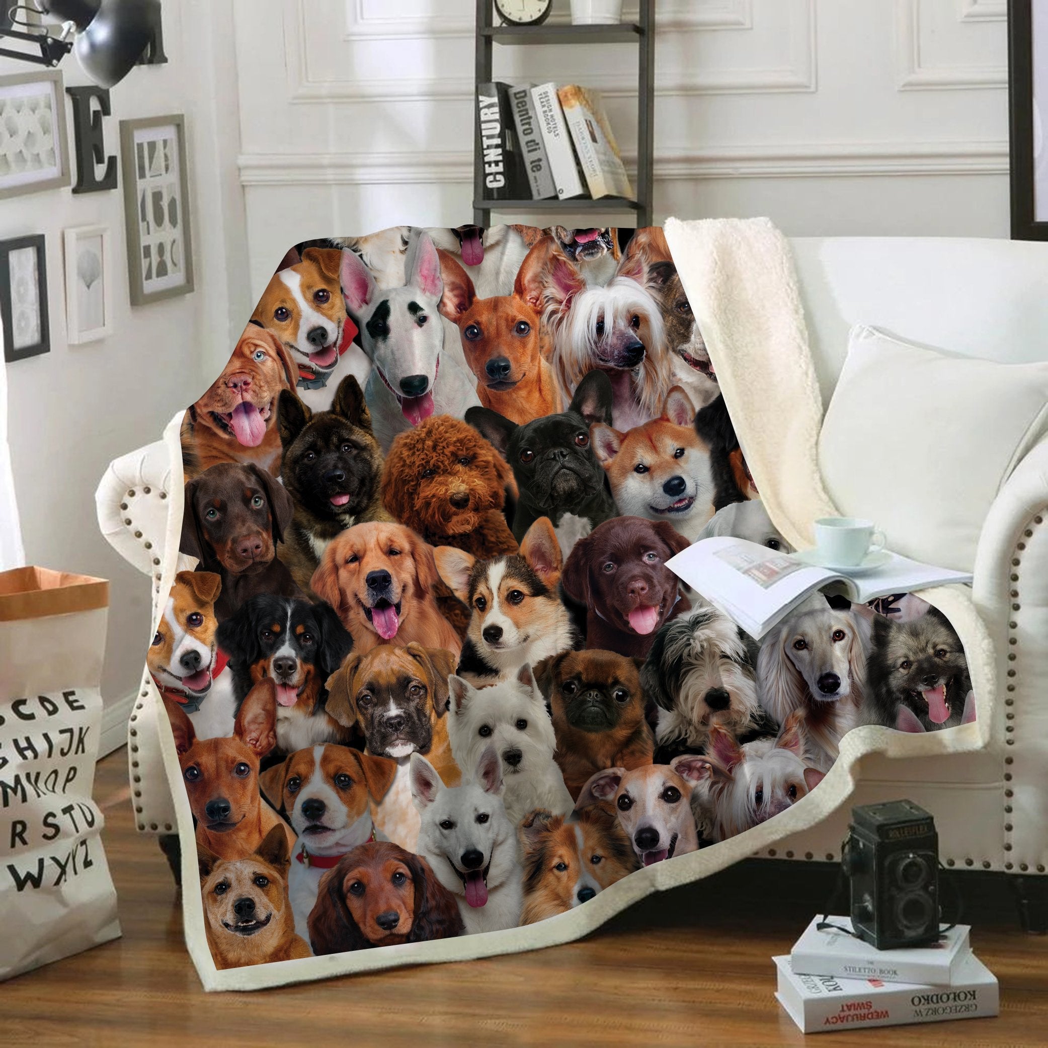 Pomeranian Blanket Full Of Pomeranian Face Pattern Print Fleece Blanket  Gifts For Dog Lovers