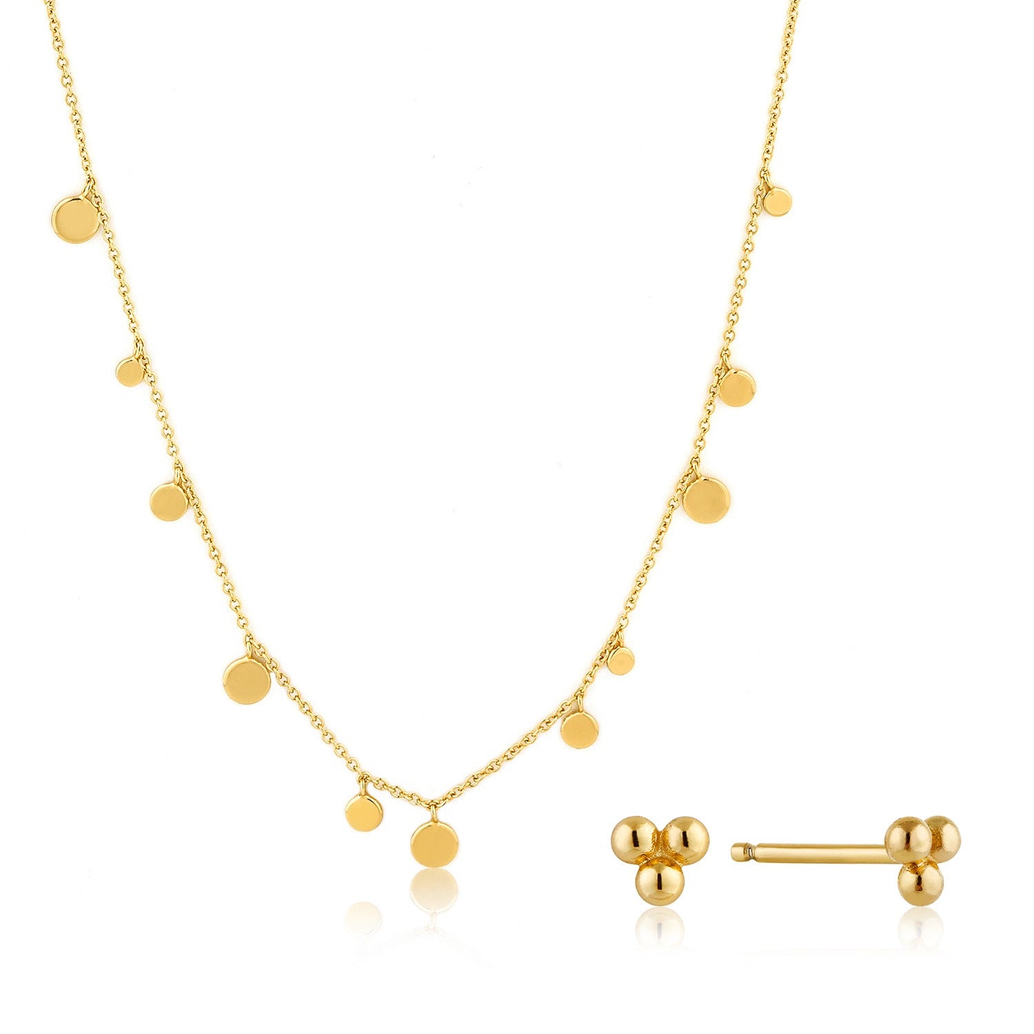 Geometry Discs Necklace & Triple Ball Studs Ania Haie Set – Ice ...