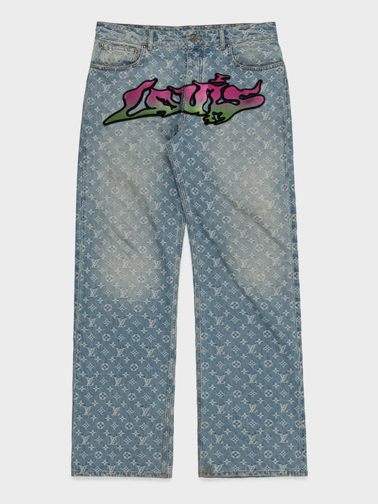 Louis Vuitton × Nigo Monogram Crazy Denim Pants