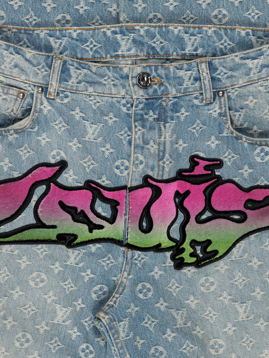 Louis Vuitton Multicolor Monogram Denim Shorts