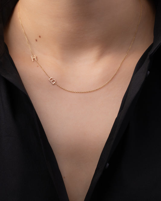 Asymmetrical Initial Necklace | Jessica Jewellery