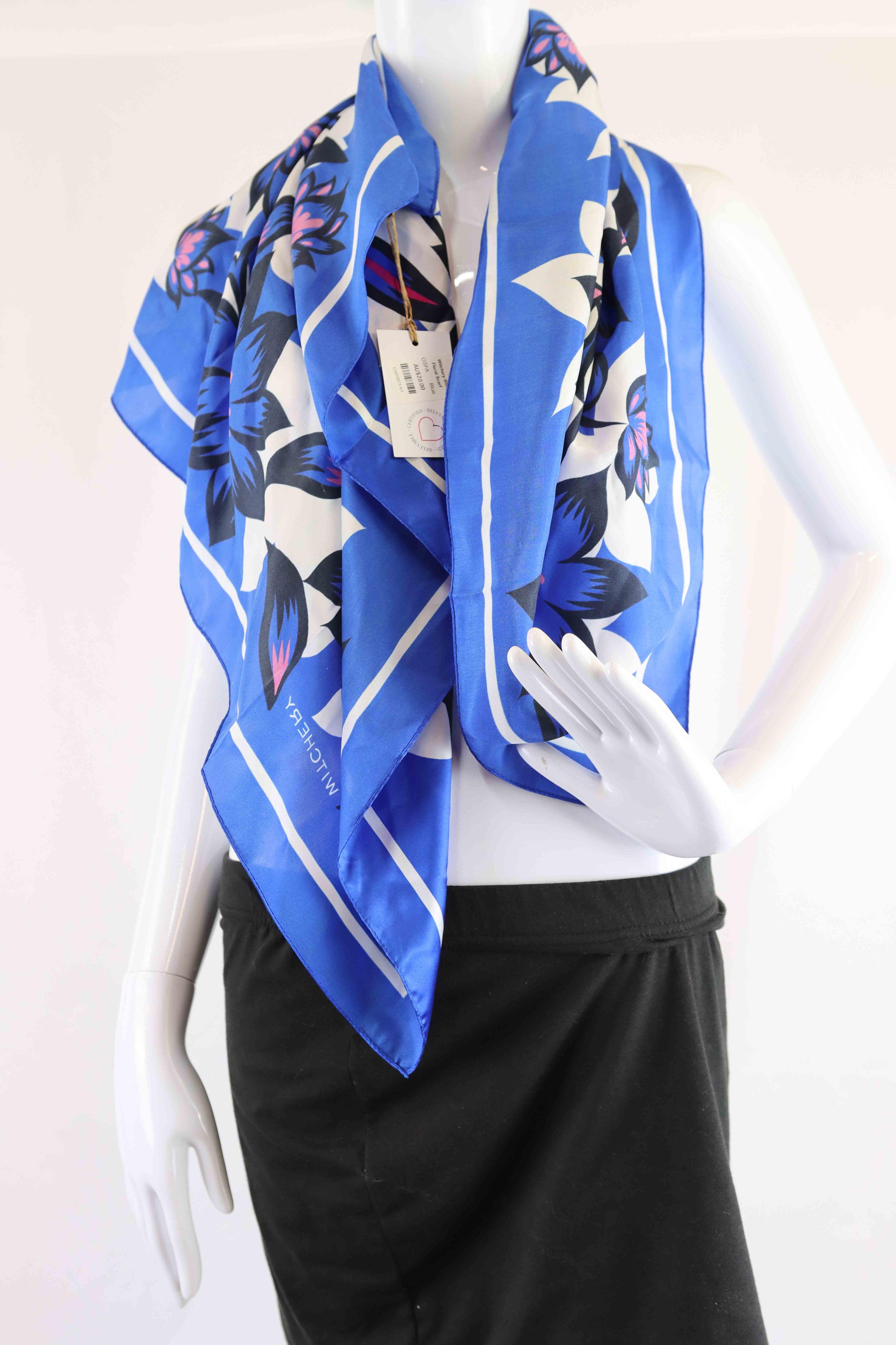 image of Witchery Blue Floral Scarf