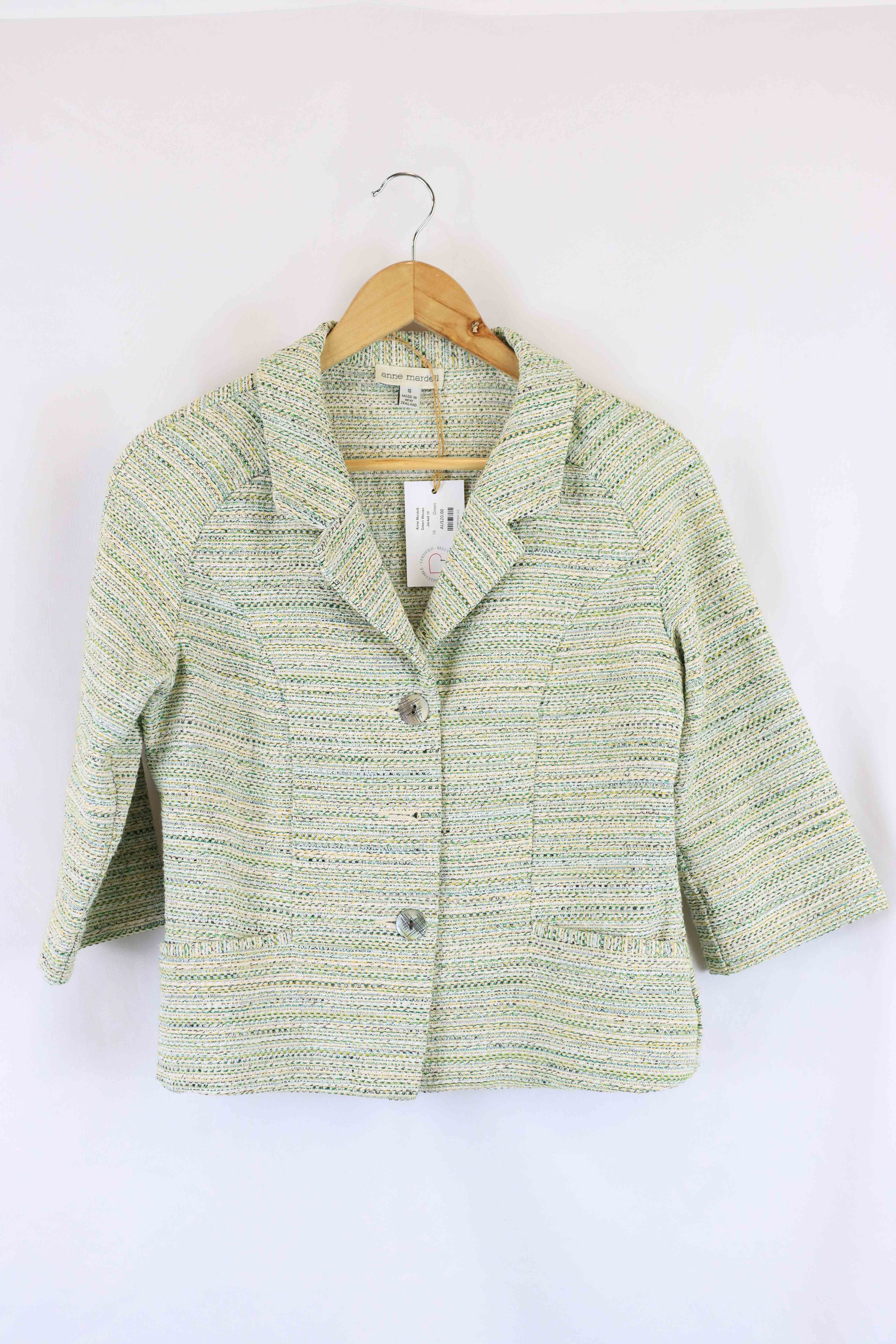 image of Anne Mardell Green Woven Jacket 10