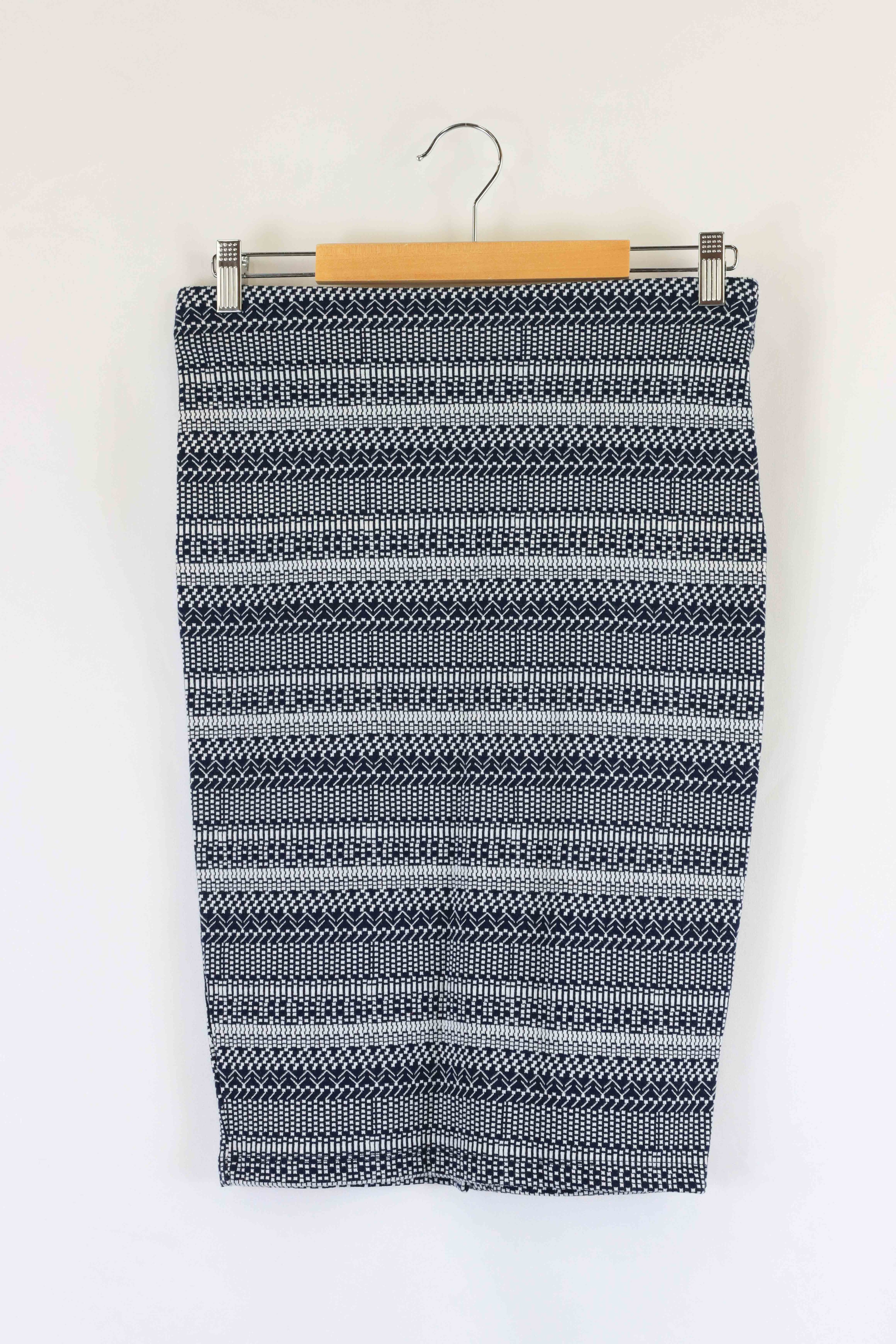image of Zara Blue And White Patterned Skirt S