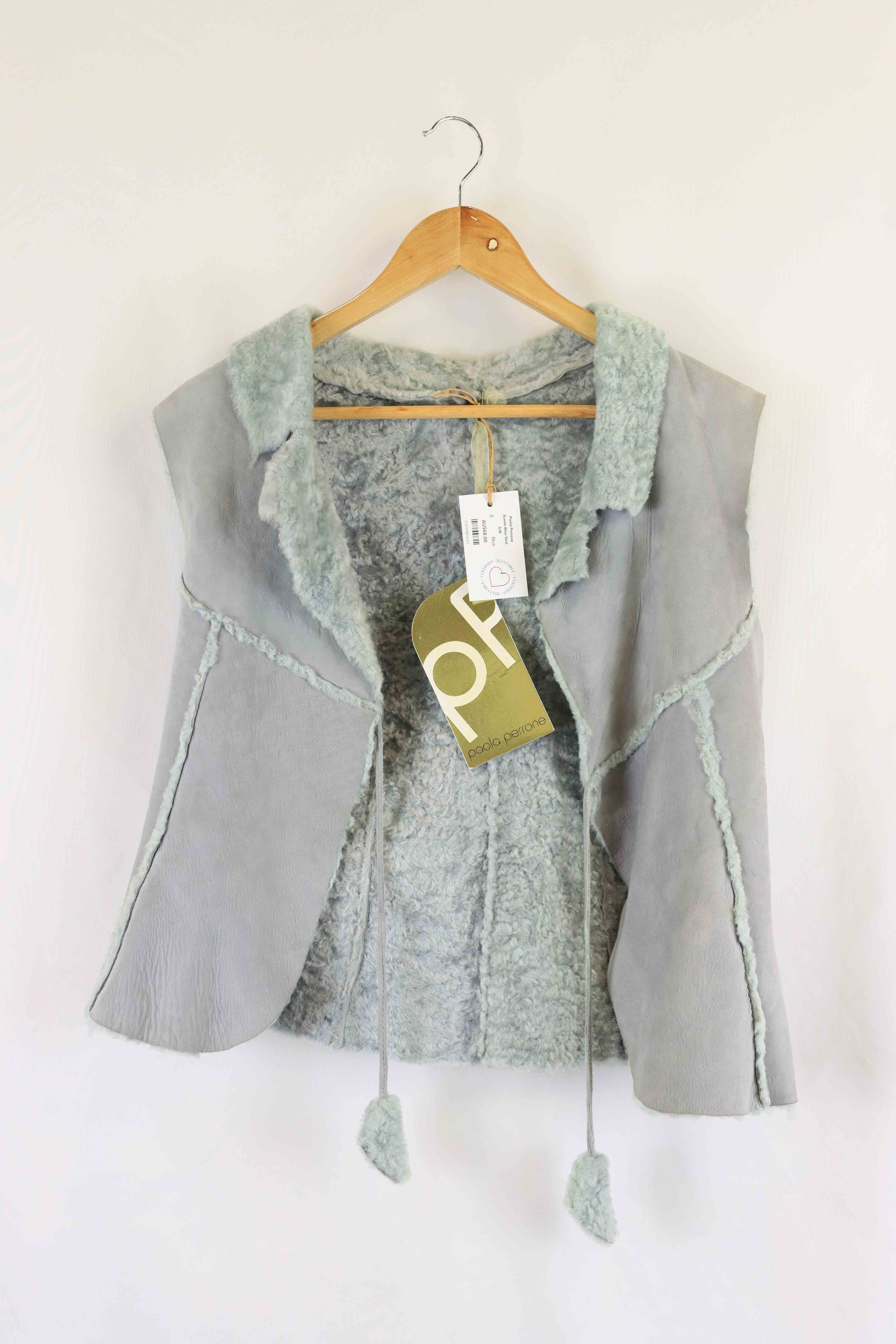 image of Paola Perrone Suede Blue Vest S/M