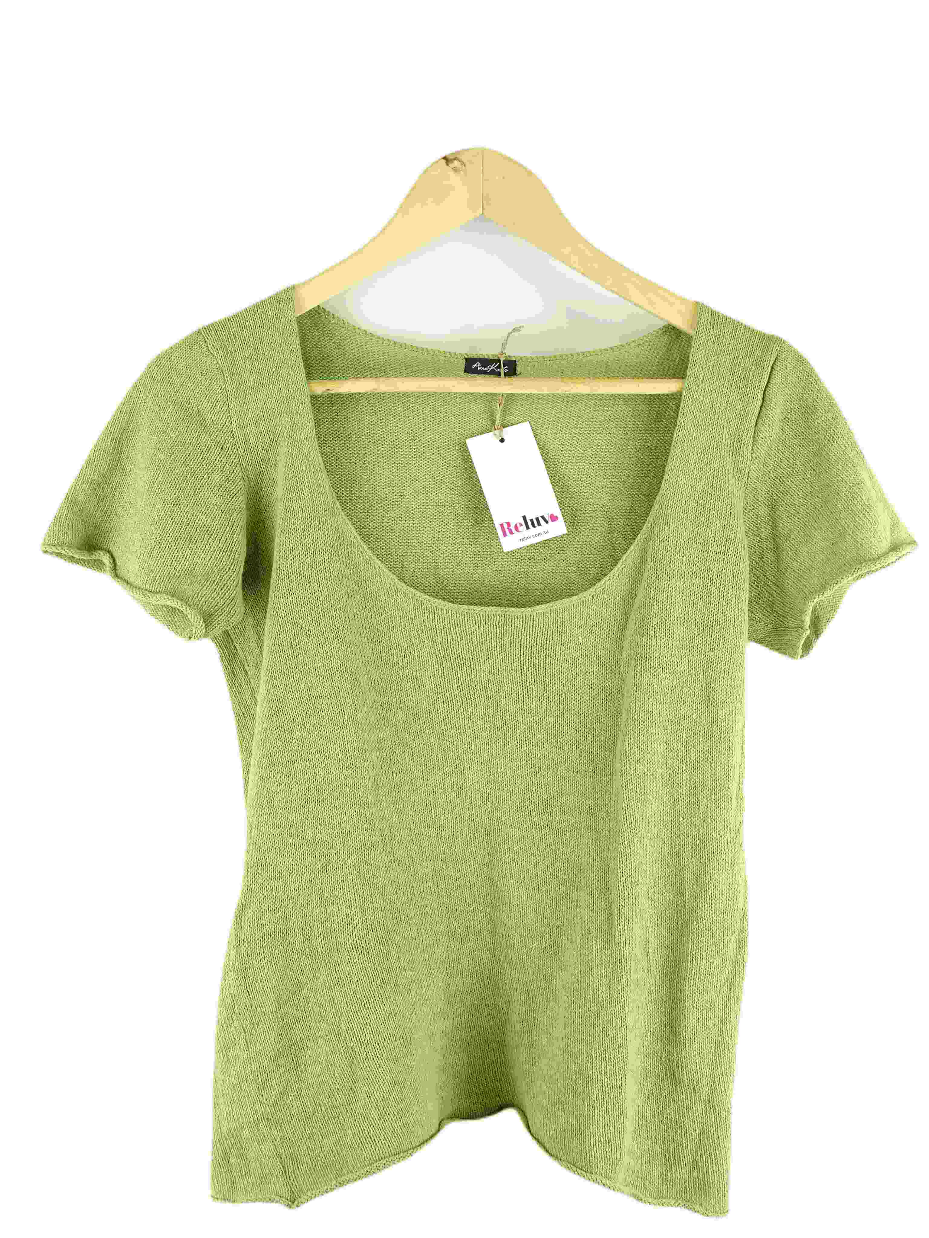 image of Aura Knits Green Tshirt L/XL