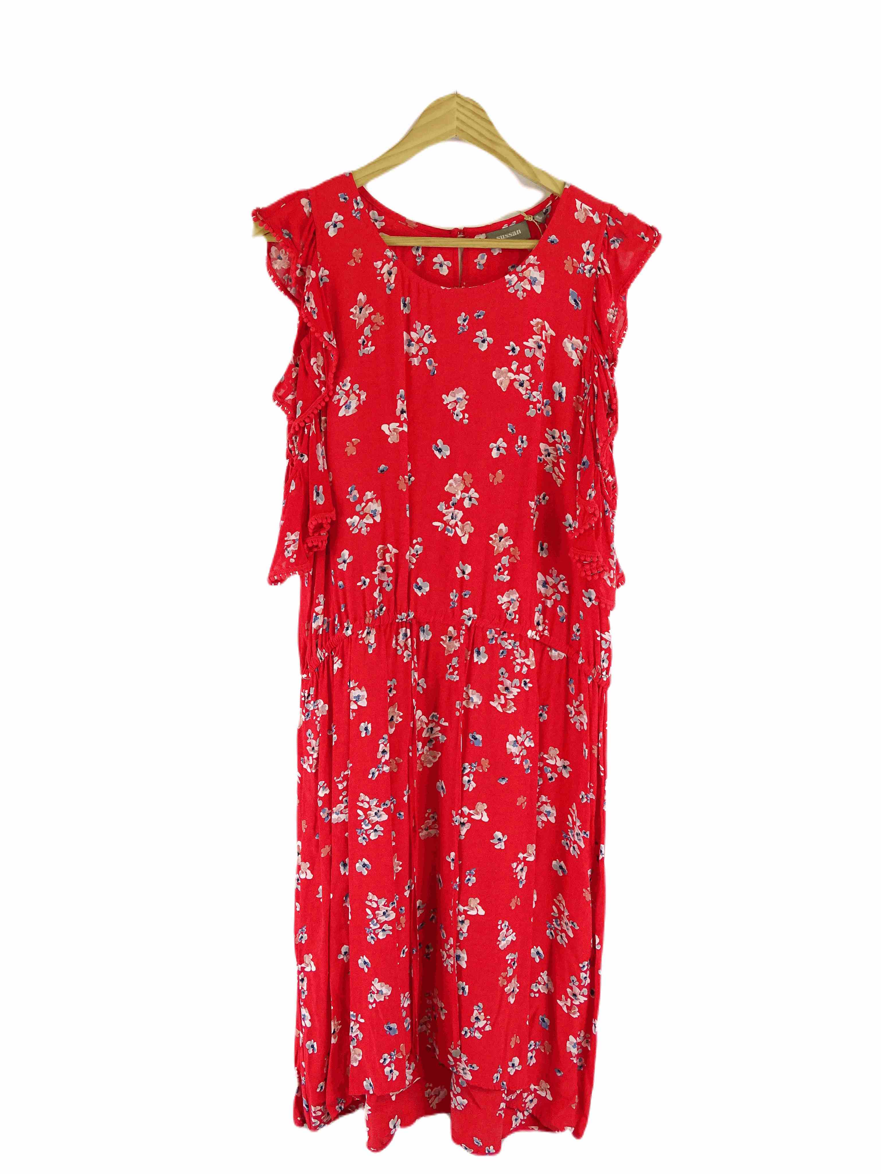 image of Sussan Red Floral Midi Dress 16