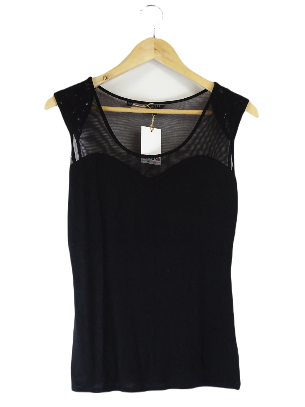 image of Guess Black Sheer Top M