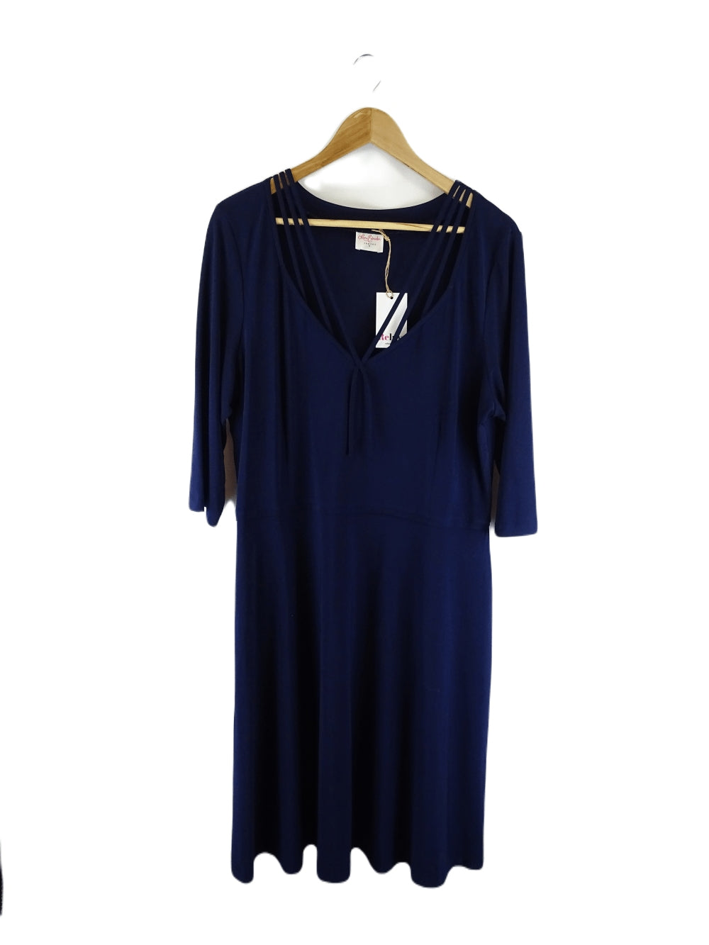 image of Leona Edmiston Navy Long Sleeve Midi Dress 6