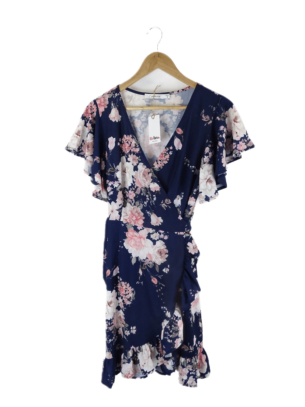 image of Lorraine Navy Floral Wrap Dress 8