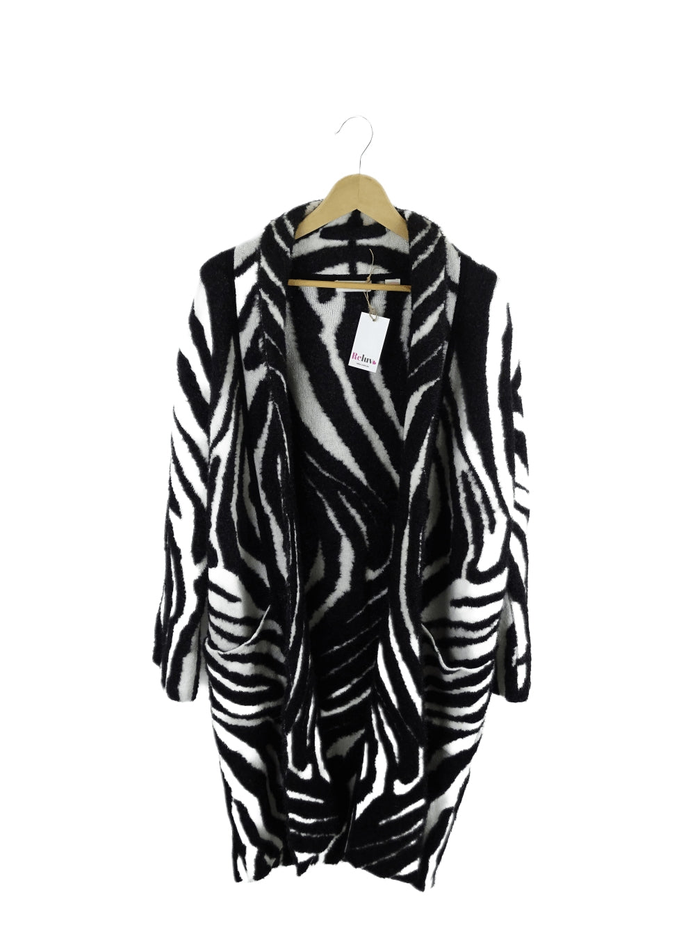 Image of Sass & Bide Black And White Zebra Print Long Cardigan