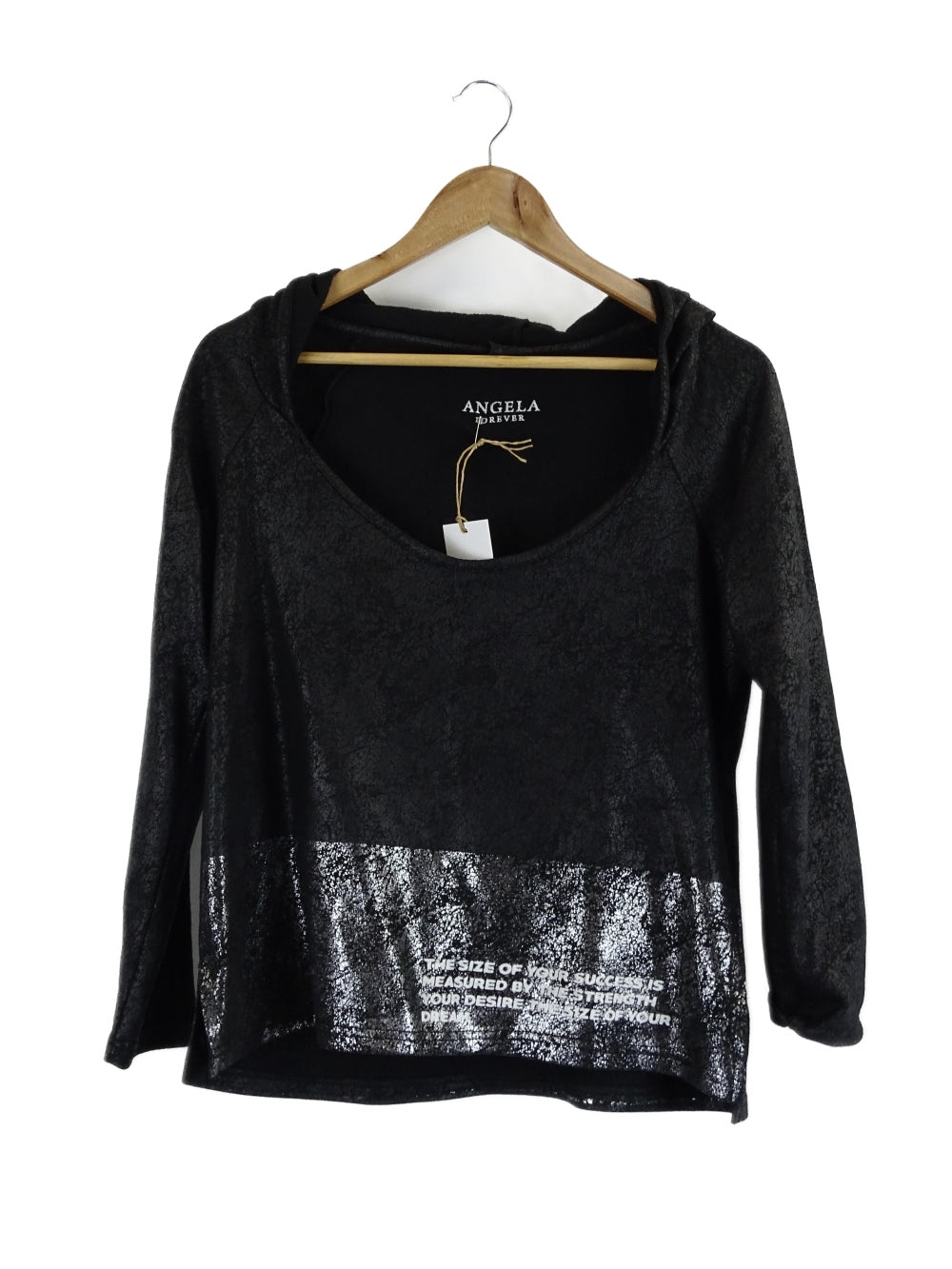 image of Angela Forever Hooded Black Jumper S