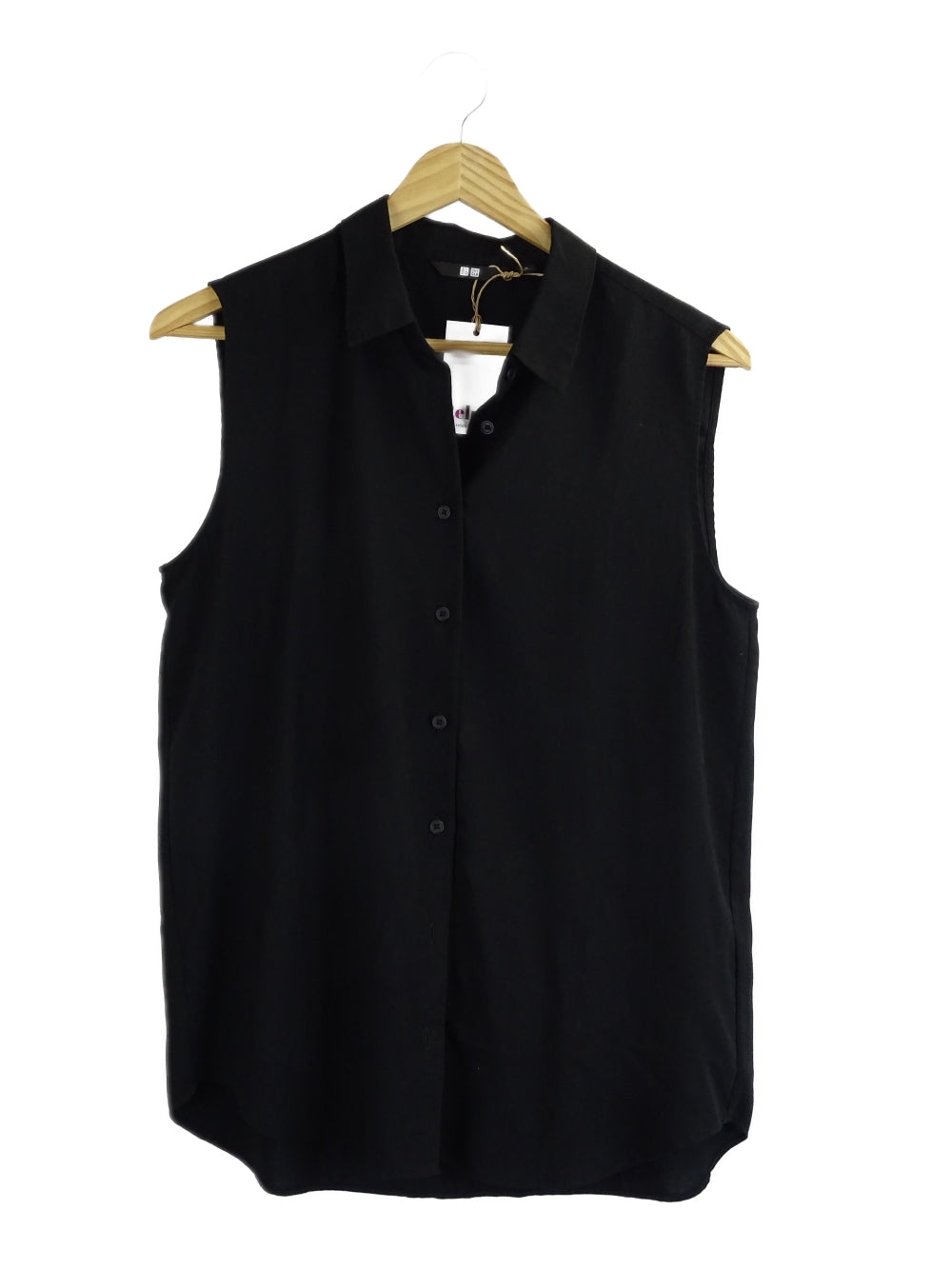 image of Uniqlo Black Button Down Singlet Top M