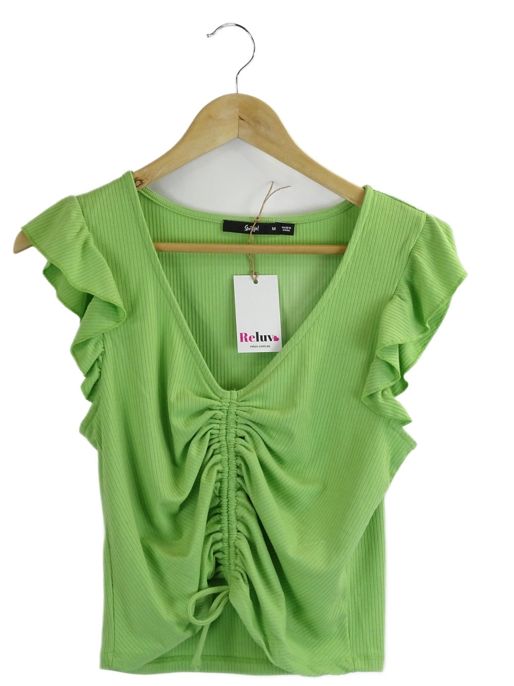 Image of Sportsgirl Green Gathered Top M