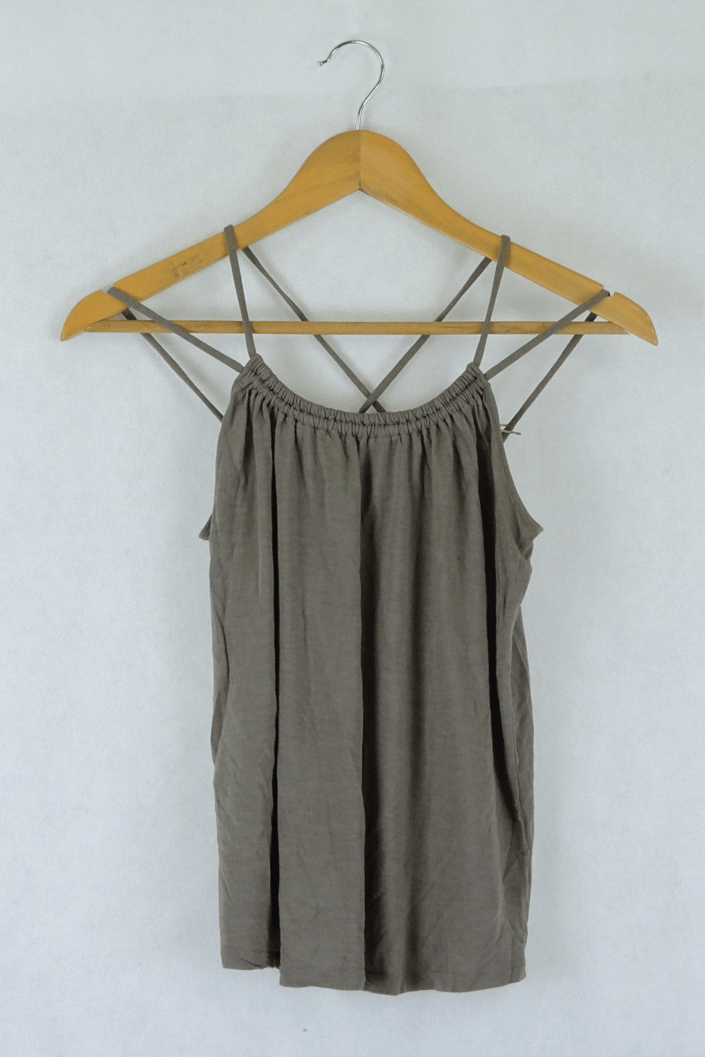 image of Witchery Taupe Strappy Singlet Top XXS