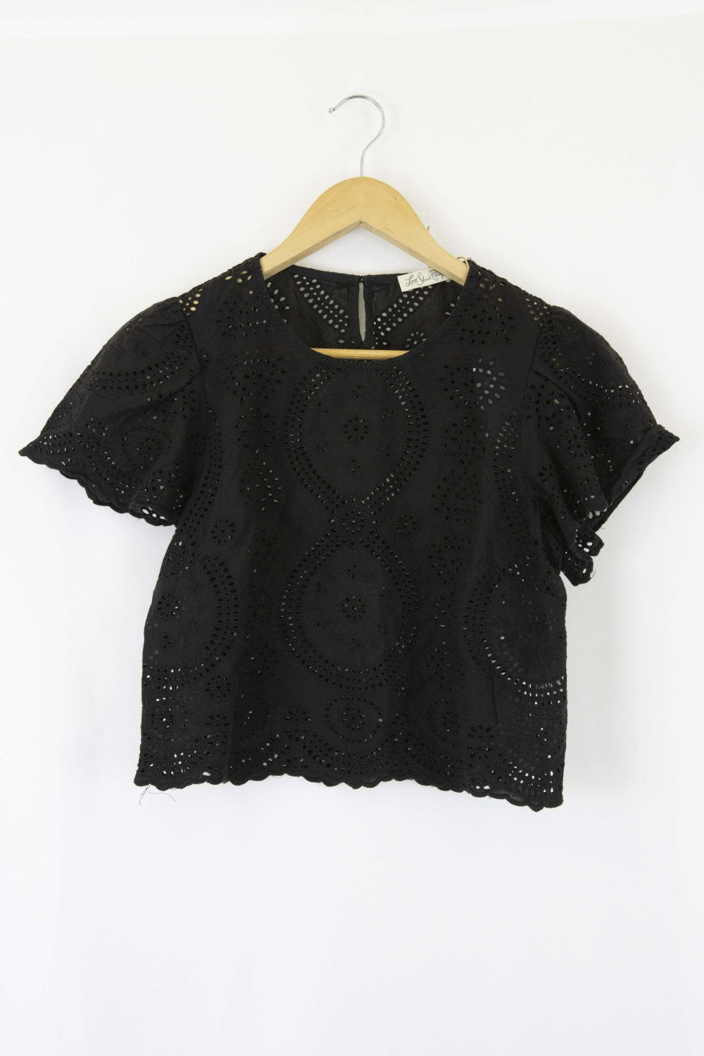 image of Love Shack Story Black Lace Top S