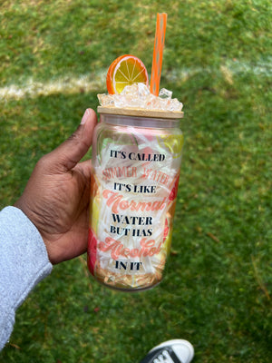 Summer Water Glass Tumbler - Through MyMy Eyez 