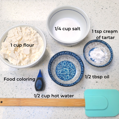 ingredients used to make homemade playdough