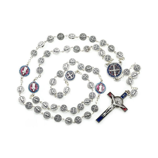 White Rosary Beads Decorated with Cross Decor with Order of Saint Bene –  The Peace Of God®