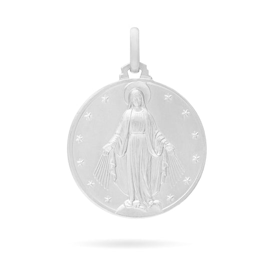 Miraculous Medal Yellow and White Gold