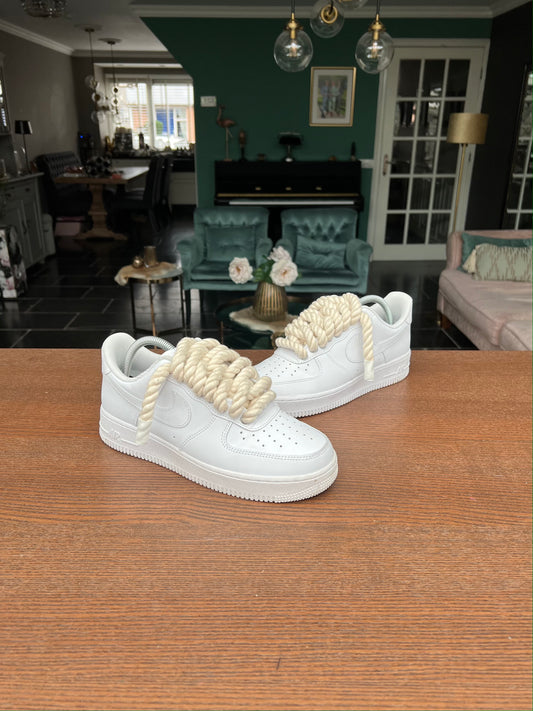 X 19 CUSTOM BEIGE LV AIR FORCE 1 - PRESTIGE QUALITY CUSTOMS