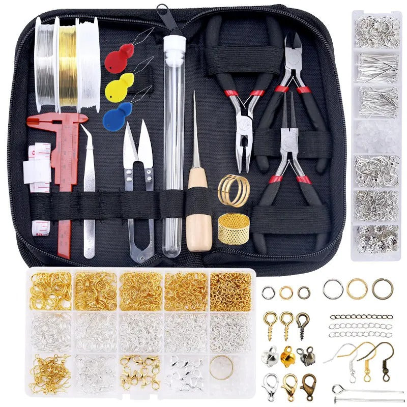 Complete Jewelry Making Kit - Tools, Copper Wires, Findings for Repair & Beading