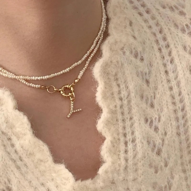 Custom Initial Freshwater Pearl Pendant Necklace