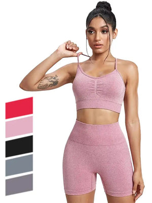 Women's Seamless 2-Piece Yoga Set - Bra & Shorts - Mystery Find