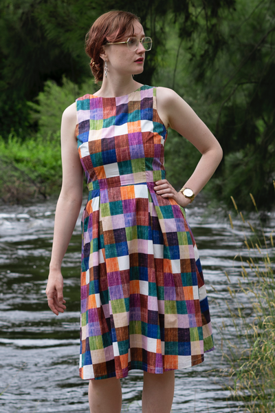 Foraging in the Woods Dress - Garden Plaid