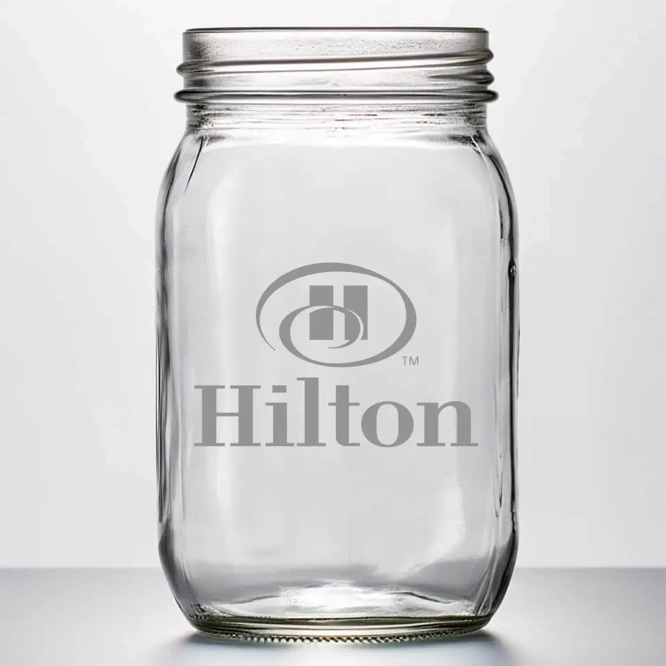 Corporate Logo 2 | Personalized 16 oz Mason Jar | Custom Engraved Favor