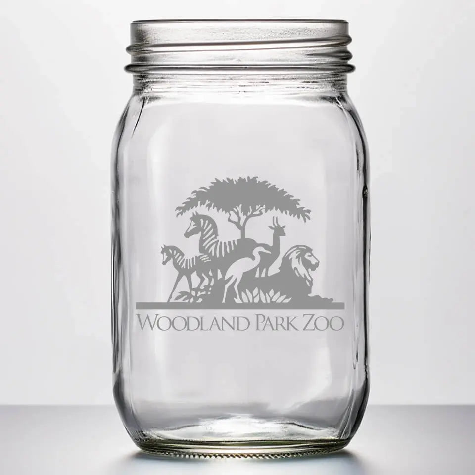 Corporate Logo 3 | Personalized 16 oz Mason Jar | Custom Engraved Favor