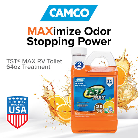 Camco TST Camper / RV Grey Water Odor Control - Removes Grease Buildup in  Gray Water Tank, Sink & Shower Drains - 4oz Treats 40-Gal Holding Tank 