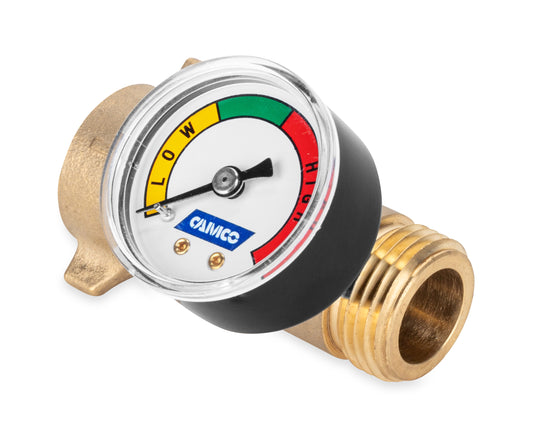 TechnoRV Water Pressure Regulator with Gauge – Brass