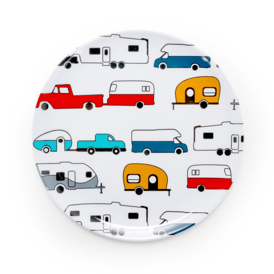 Life Is Better at The Campsite RV Camping Small Paper Plates - Blue Plaid