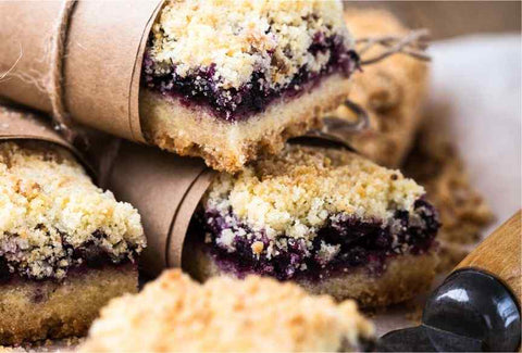 Keto Blueberry Crumble Bars