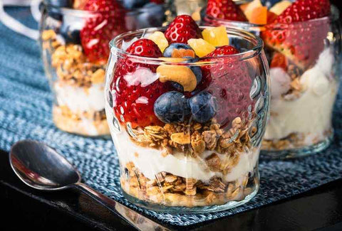 meal prepped granola fruit cups