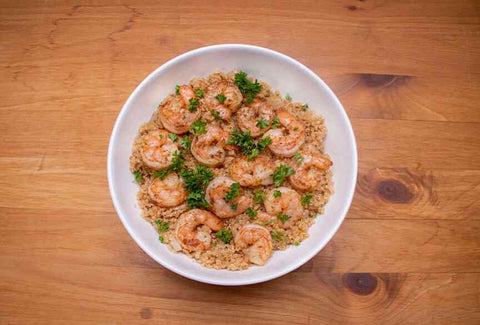 Prepared Garlic Shrimp and Quinoa Meal