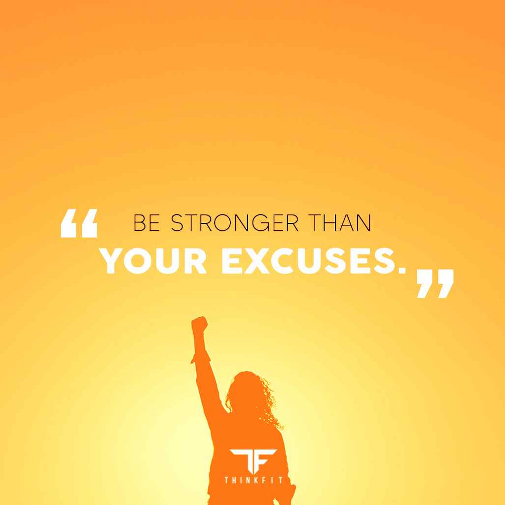 Stronger than your excuses quote graphic