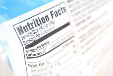 Nutrition Label Close Up