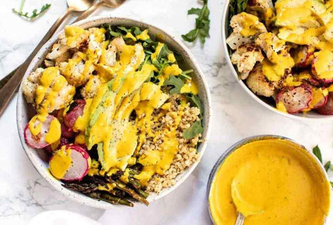 quinoa bowl with spring veggies
