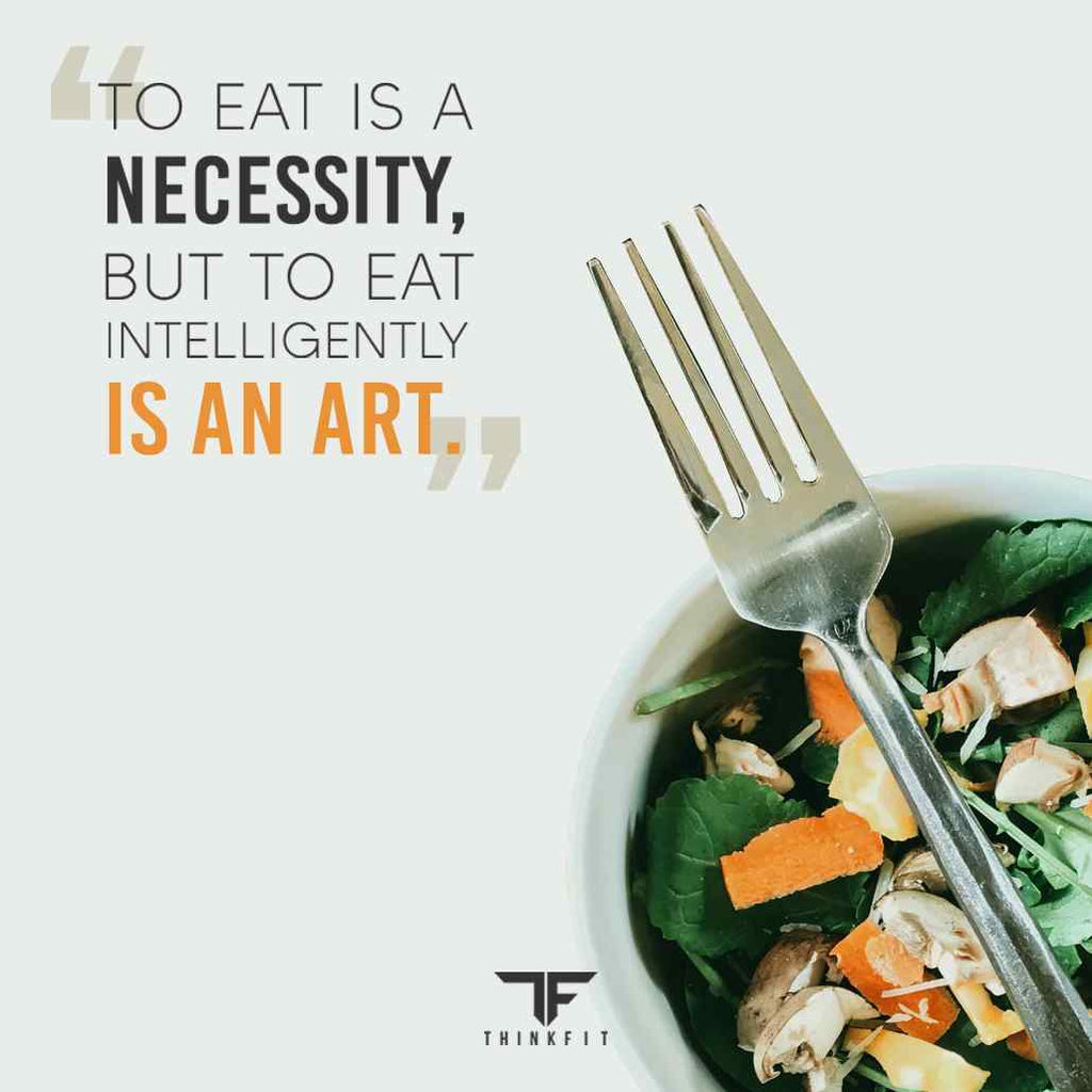 Eat intelligently is art quote graphic