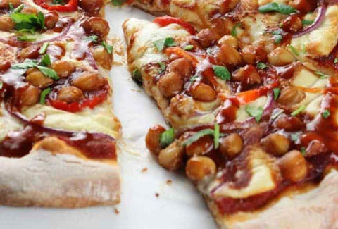 Vegan BBQ Chickpea Pizza