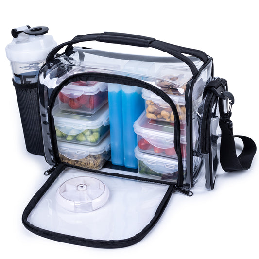 HomEquip Meal Prep Lunch Bag with 6 Portion Control Food Boxes