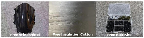 Free Windshield, Free Insulation Cotton, Free Bolt Kits
