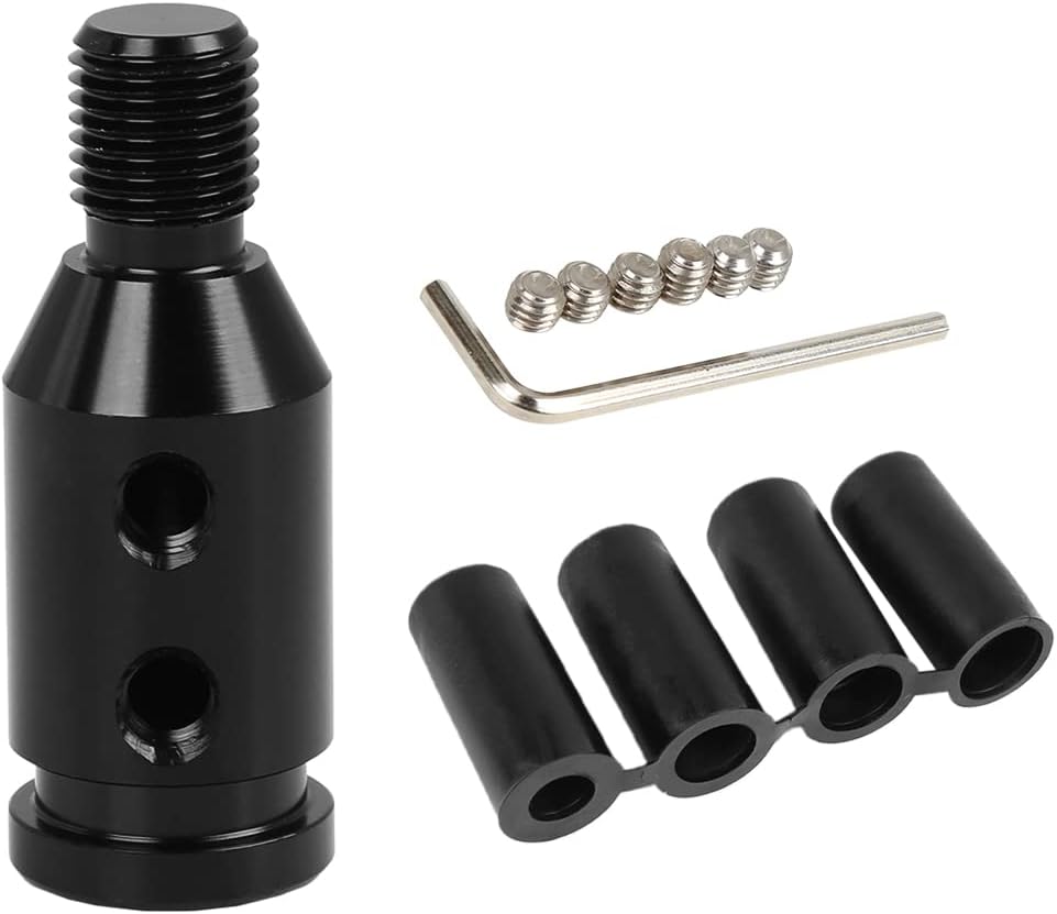 X AUTOHAUX M12 X 1.25 Car Universal Black Gear Shift Knob Adapter for Non Threaded Shifter...