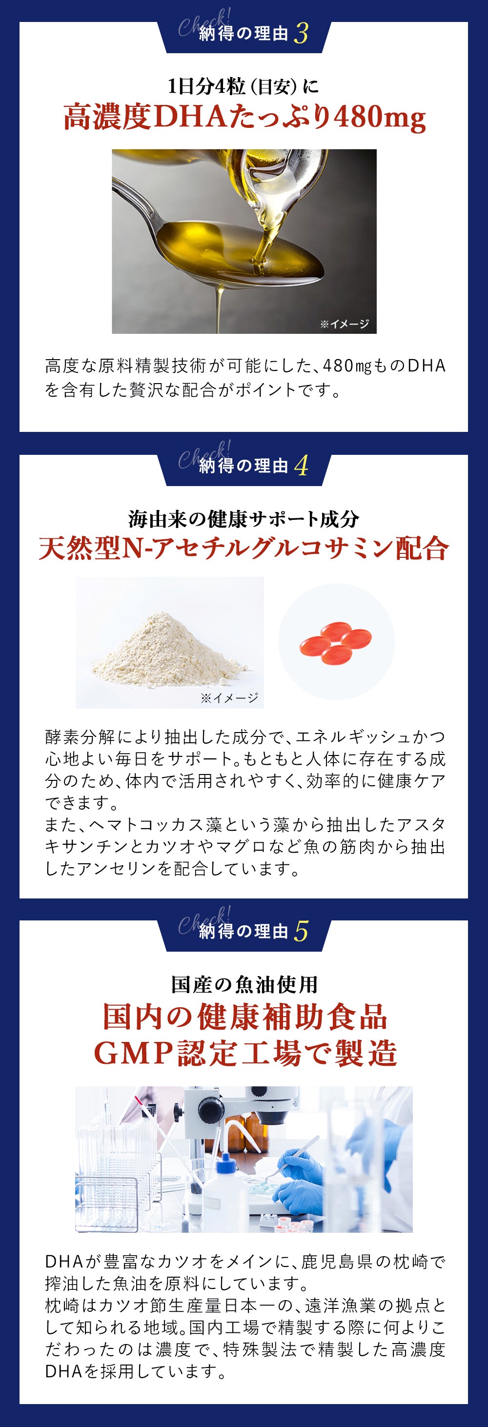 1日分4粒（目安）に高濃度DHAたっぷり480mg