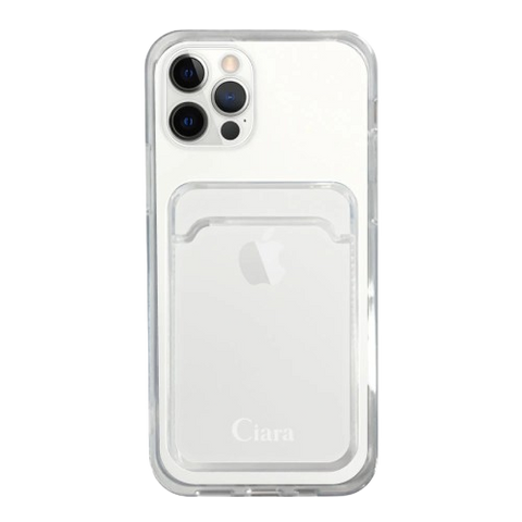 iPhoneケース TPU カード収納クリアケース ロゴ