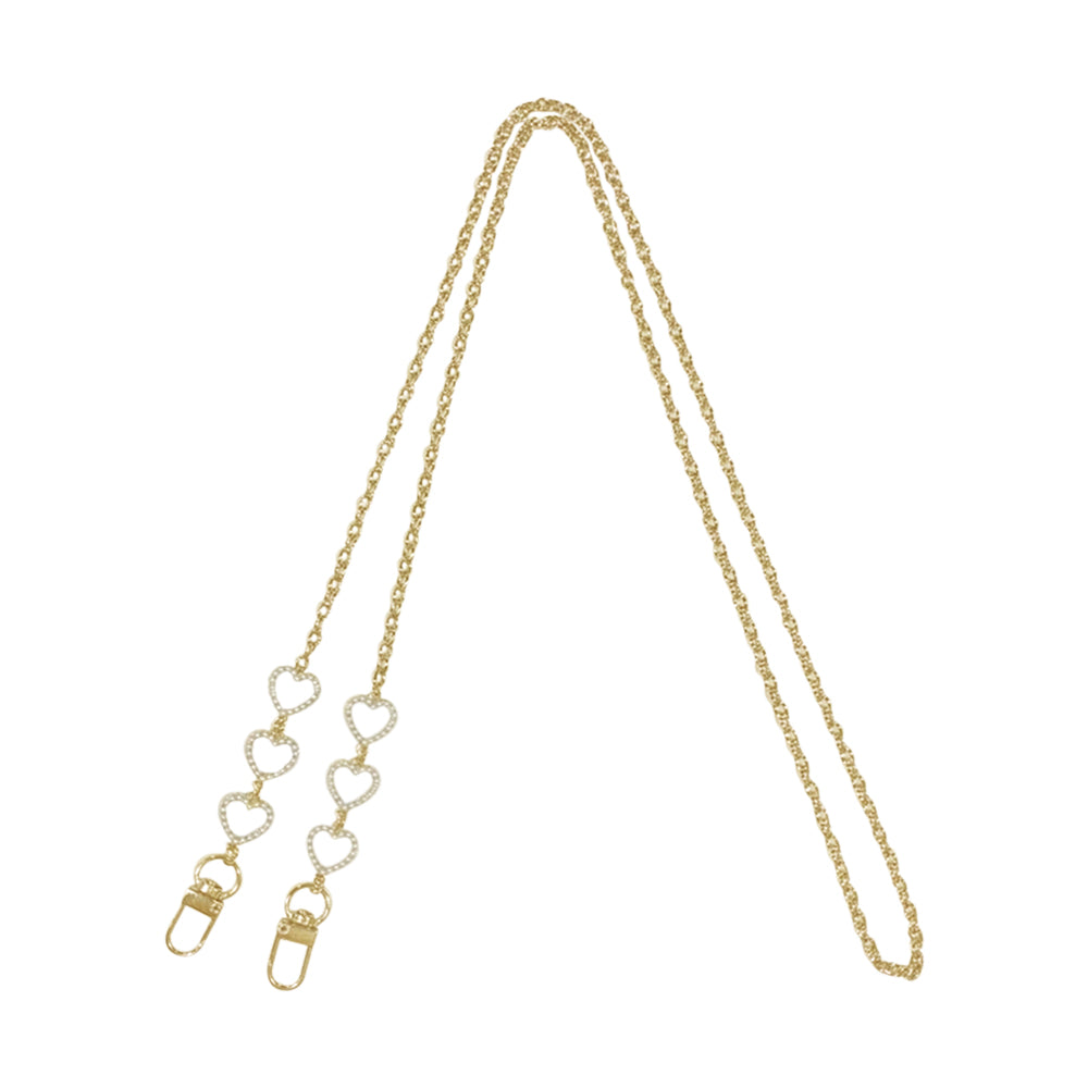 ストラップ】 ストラップ HEART PEARL CHAIN STRAP(ハートパール