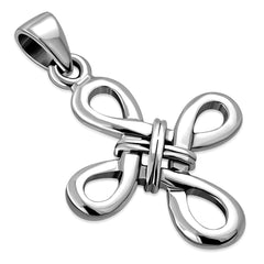 Solid Silver Celtic Knot Cross Shape Pendant